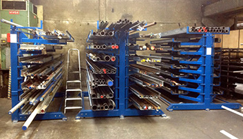 Profile rack rotating arms tubes