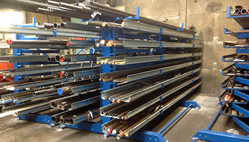 Profile rack rotating arms tubes
