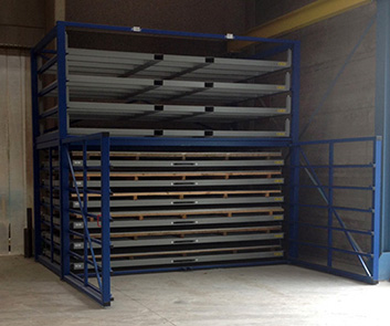 High sheet metal storage rack