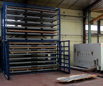 Warehouse sheet metal rack