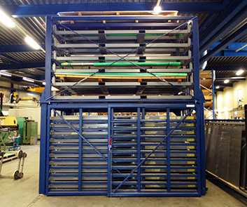 Warehouse sheet metal rack