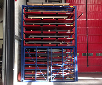 Forklift handling sheet metal rack
