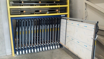 rack storing vertical sheets